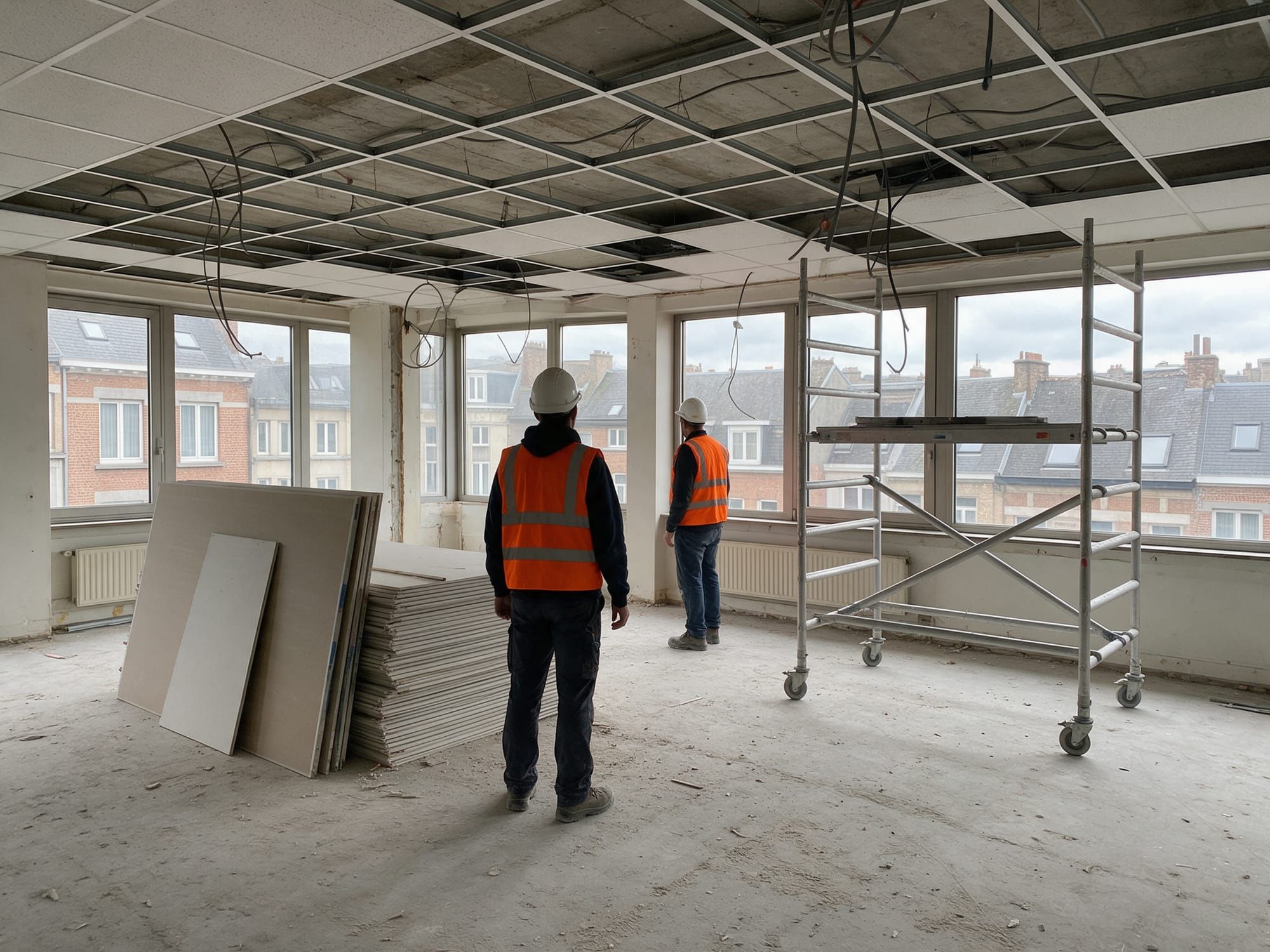 Plateau de bureaux en cours de curage